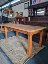 Load image into Gallery viewer, Vintage Substantial Pine Farmhouse Scrub Top Dining/Kitchen Table
