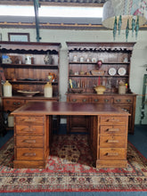 Load image into Gallery viewer, Substantial Early 20th Century Oak Twin Pedestal Desk