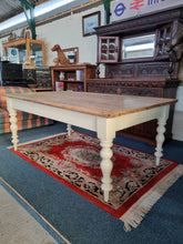 Load image into Gallery viewer, Victorian Antique Pine Kitchen Scrub Top Dining Table