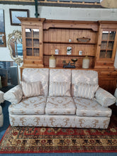 Load image into Gallery viewer, Sofa And Two Chairs In A Beautiful Fabric Of Pale Blue And Gold