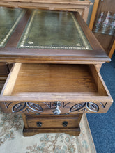Load image into Gallery viewer, Oak Twin Pedestal Partners Desk Old Charm By Woods Brothers With Original Keys