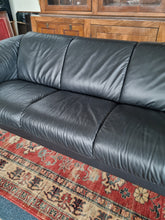 Load image into Gallery viewer, Ekornes Manhatten Black Leather Sofa