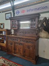 Load image into Gallery viewer, Antique Edwardian Carved Oak Court Cupboard