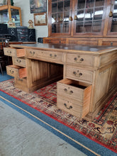 Load image into Gallery viewer, Antique Oak Partner's Desk Early 20th Century