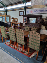 Load image into Gallery viewer, Oak Dining Table And Six Upholstered Dining Chairs