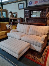 Load image into Gallery viewer, Arundel Sofa In A Lovely Stripe Fabric With Matching Foot Stool - Charlotte Rose Interiors