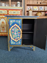 Load image into Gallery viewer, Hand Painted Cabinet/Cupboard Blue Floral