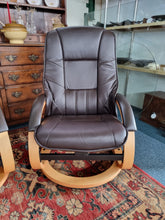 Load image into Gallery viewer, Recliner Swivel Chair And Footstool