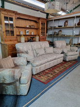 Load image into Gallery viewer, Sofa And Two Chairs In A Beautiful Fabric Of Pale Blue And Gold