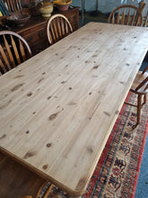Load image into Gallery viewer, Farmhouse Pine Scrub Top Kitchen Dining Table