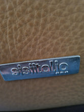 Load image into Gallery viewer, Italian tan and brown leather two seater sofa & snuggle chair