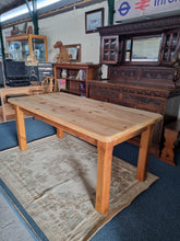 Load image into Gallery viewer, Vintage Substantial Pine Farmhouse Scrub Top Dining/Kitchen Table