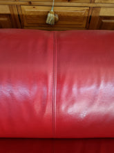 Load image into Gallery viewer, Red Leather Low Back Sofa