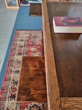 Load image into Gallery viewer, Oak Twin Pedestal Desk With Brown Leather Insert Early 20th Century