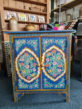 Load image into Gallery viewer, Hand Painted Cabinet/Cupboard Blue Floral