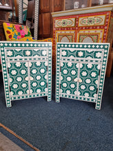 Load image into Gallery viewer, Green Bone Inlay Nightstand Bedside Cabinet