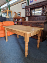 Load image into Gallery viewer, Vintage Farmhouse Scrub Top Pine Dining Table With A Drawer At Each End - Charlotte Rose Interiors