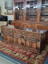 Load image into Gallery viewer, Carved Oak Dresser Base In The Style Of Titchmarsh And Goodwin