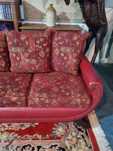 Load image into Gallery viewer, Antique Edwardian Red Leather And Upholstered Sofa