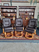 Load image into Gallery viewer, Recliner Swivel Chair And Footstool