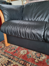 Load image into Gallery viewer, Ekornes Manhatten Black Leather Sofa