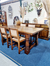 Load image into Gallery viewer, Oak Refectory Dining Table With Dining Chairs