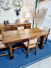 Load image into Gallery viewer, Oak Refectory Dining Table With Dining Chairs