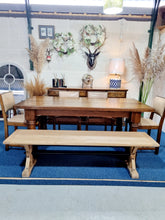 Load image into Gallery viewer, Oak Refectory Dining Table With Dining Chairs