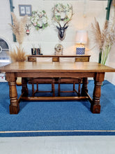 Load image into Gallery viewer, Oak Refectory Dining Table With Dining Chairs