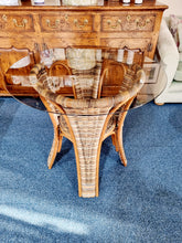 Load image into Gallery viewer, Smoked Glass And Rattan Table