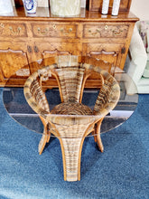 Load image into Gallery viewer, Smoked Glass And Rattan Table