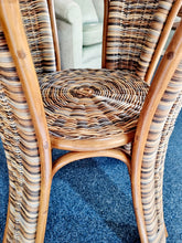 Load image into Gallery viewer, Smoked Glass And Rattan Table