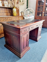 Load image into Gallery viewer, Mahogany Twin Pedestal Desk