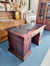 Load image into Gallery viewer, Mahogany Twin Pedestal Desk