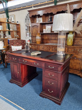 Load image into Gallery viewer, Mahogany Twin Pedestal Desk