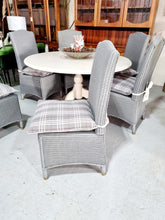 Load image into Gallery viewer, Pedestal Dining Table & Six Rattan Dining Chairs
