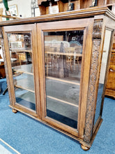 Load image into Gallery viewer, Victorian Glazed Oak Bookcase