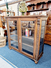 Load image into Gallery viewer, Victorian Glazed Oak Bookcase