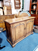 Load image into Gallery viewer, Solid Oak Two Door Cupboard In The Manner Of Titchmarsh & Goodwin