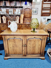 Load image into Gallery viewer, Solid Oak Two Door Cupboard In The Manner Of Titchmarsh & Goodwin