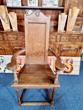 Load image into Gallery viewer, Solid Oak High Back Chair