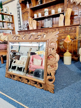 Load image into Gallery viewer, Carved Oak Wall Mirror