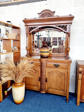 Load image into Gallery viewer, Victorian Oak Mirror Back Sideboard
