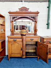 Load image into Gallery viewer, Victorian Oak Mirror Back Sideboard