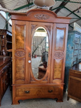 Load image into Gallery viewer, Victorian Walnut & Burr Walnut Double Wardrobe