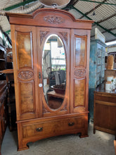 Load image into Gallery viewer, Victorian Walnut & Burr Walnut Double Wardrobe