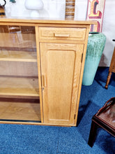 Load image into Gallery viewer, Mid Century Oak Glazed School Cupboard/Bookcase