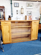 Load image into Gallery viewer, Mid Century Oak Glazed School Cupboard/Bookcase