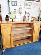 Load image into Gallery viewer, Mid Century Oak Glazed School Cupboard/Bookcase