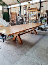 Load image into Gallery viewer, HUGE Solid Oak Refectory Diming Table